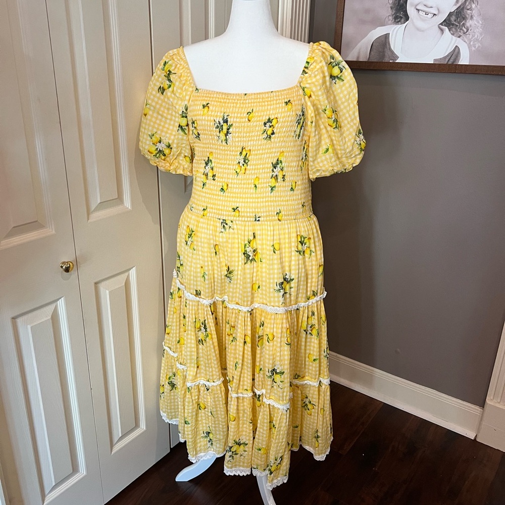 JessaKae Yellow Floral Midi Dress
